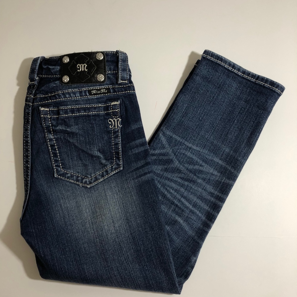 MISS ME BOYFRIEND CAPRI WOMENS BLUE JEAN sz 27